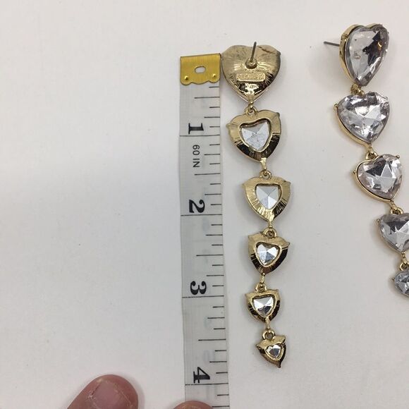 Sugarfix by Bauble Bar Heart Long Dangle Bling Earrings - Picture 14 of 14